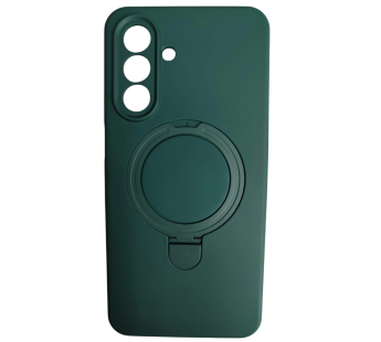 Чехол силиконовый Samsung A17/A26 MagSafe цветной с кольцом зеленый#2118455