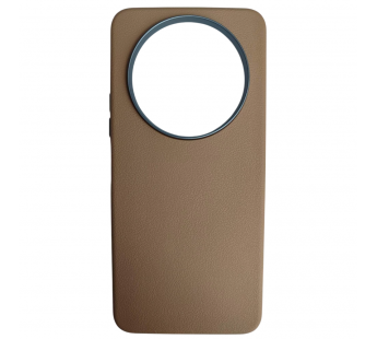 Чехол пластиковый Xiaomi Redmi А3/A3X/POCO C61 ЭкоКожа с оободком коричневый#2118472