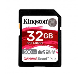 SDHC  32GB  Kingston Class 10 UHS-II U3 V90 React Plus (300 Mb/s)#2118968