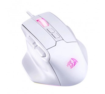 Мышь проводная игровая REDRAGON Bullseye белый,RGB,7кн,12400dpi (1/40)#2119002