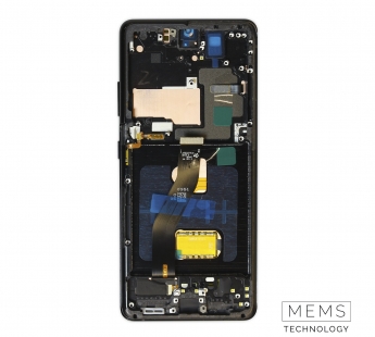 Дисплей для Samsung Galaxy S21 Ultra (G998B) модуль с рамкой Черный - (Soft OLED, 120 Гц) (Full Size)#2150688