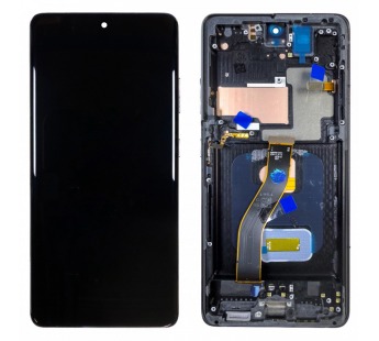 Дисплей для Samsung Galaxy S21 Ultra (G998B) модуль с рамкой Черный - (Soft OLED, 120 Гц) (Full Size)#2122999