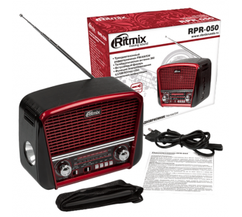 Радиоприёмник RITMIX RPR-050,(ФМ/КВ/СВ),AUX вх,MP3,воспр.microSD,SD,USB флэш, красный (1/20)#2129404