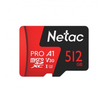 MicroSDXC  512GB  Netac  P500  Extreme Pro  Class 10 UHS-I A1 V30 (100 Mb/s) без адаптера#2119173