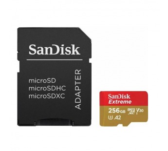 MicroSDXC  256GB  SanDisk Class 10 Extreme Plus A2 V30 UHS-I U3 (170 Mb/s) +SD адаптер#2119170