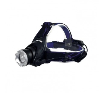 Фонарь SMARTBUY SBF-HL024 налобный, аккумуляторный, 5 Вт, 220Лм, металл, 3 режима, коллим. линза+зум луча, IPx54, верхний ремешок, черный (1/50)#2119121