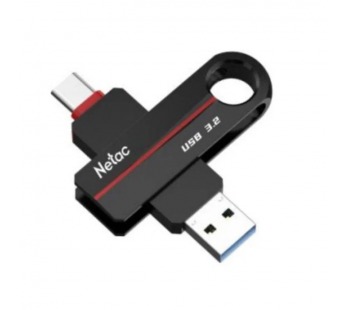 USB 3.2  64GB  Netac  US18 Dual  чёрный  (USB 3.0/3.2 + Type C)#2119077