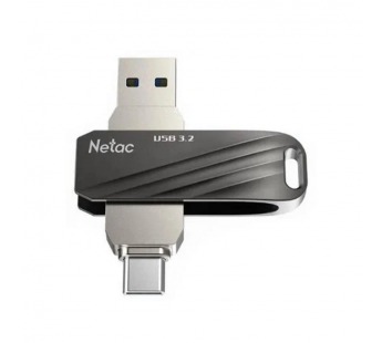 USB 3.2  128GB  Netac  US18 Dual  чёрный  (USB 3.0/3.2 + Type C)#2119076