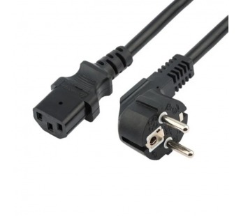 Шнур сетевой, евровилка угловая - евроразъем С13, кабель 3x0,75 мм², длина 1,8 метра (PE пакет) REXANT (10/100)#2124348