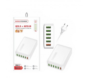 Сетевой адаптер питания Live Pover H5017 6 USB+ QC 3.0+ 5V/2A 65W (белый)#2124870