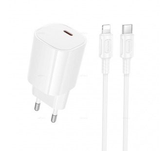 Сетевое ЗУ BOROFONE BA103A + кабель Lightning/Type-C (PD 20W) белое#2122173