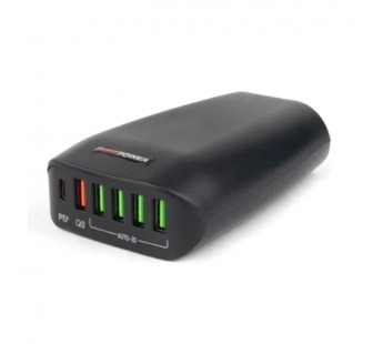 Сетевой адаптер питания Live Pover H5013 6 USB+PD20W+ QC 3.0 65W (черный)#2124328