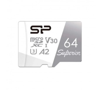 MicroSD  64GB  Silicon Power Class 10  Superior UHS-I U3 A1 (R/W 100/80 Mb/s) без адаптера#2119220