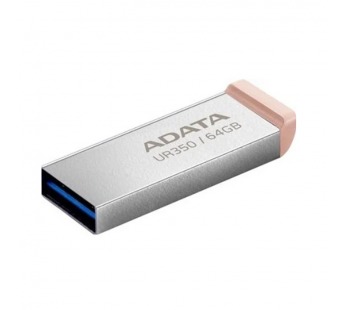 USB 3.2  64GB  A-Data  UR350  серебро/коричневый металл#2119214