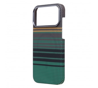 Чехол-накладка - MosBros (PC) для "Apple iPhone 17 Pro" (LF115) (тех. уп.) (black/green) (242692)#2120669