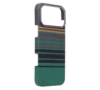 Чехол-накладка - MosBros (PC) для "Apple iPhone 17 Pro" (LF115) (тех. уп.) (black/green) (242692)#2120670