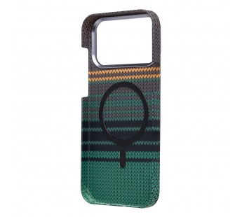 Чехол-накладка - MosBros (PC) для "Apple iPhone 17 Pro" (LF115) (тех. уп.) (black/green) (242692)#2120671