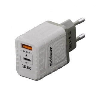 Блок питания сетевой DEFENDER UPA-132 30W, USB A+C, белый (1/50)#2119821