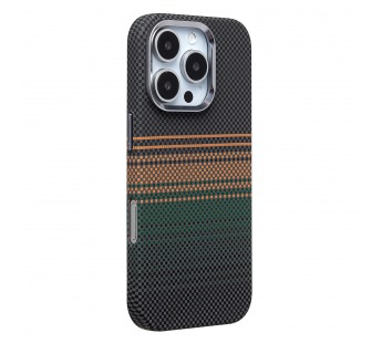 Чехол-накладка - MosBros (PC) для "Apple iPhone 16 Pro" (LF115) (black/green) (243114)#2120644