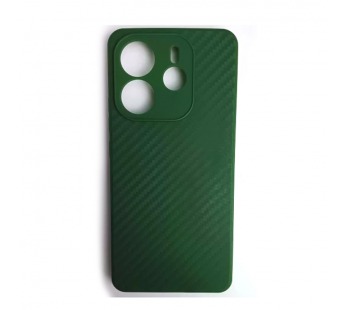 Чехол силиконовый Xiaomi Redmi Note 14 карбон зеленый#2120877