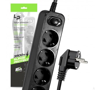 Сетевой фильтр LP1011,5 розеток, С/3 16A с выкл. (черный) 8м#2124115