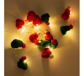 Гирлянда светодиодная "Шапочки" Модель 5, 1,35м, 5LED, тёплый белый, АА*2, IP20, Funray#2121584