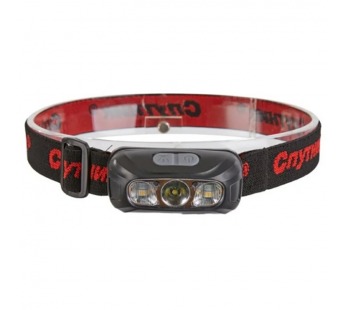 Фонарь налобный Спутник SL577 3W LED от аккумулятора 5 режимов черный красный#2122292