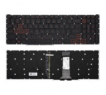 Клавиатура Acer Nitro 5 AN517-52 черная с красной подсветкой (широкий шлейф клавиатуры)#2122282