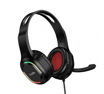 Игровые полноразмерные проводные наушники HOCO ESD21 черные#2122637