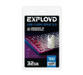 USB  32GB  Exployd  700  серебро  металл, mini#2122861