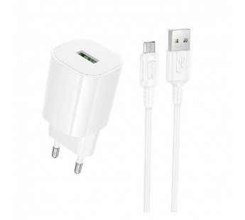 Сетевое ЗУ BOROFONE BA102A + кабель Micro USB (USB QC 3.0/18W) белое#2131949