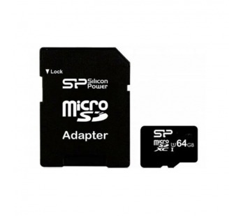 MicroSD  64GB  Silicon Power Class 10  Superior  + SD адаптер#2123600