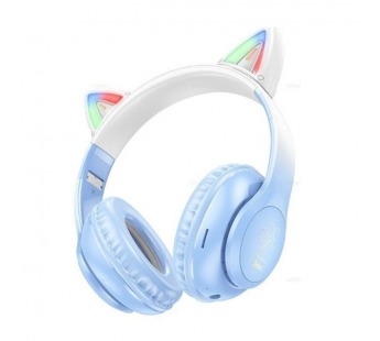 Полноразмерные Bluetooth наушники HOCO W42 Cat (голубой) мятая упаковка#2125412