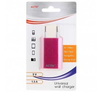 Адаптер Сетевой Activ TAU1 USB 1,5A/7,5W (rose) (36015)#2124094