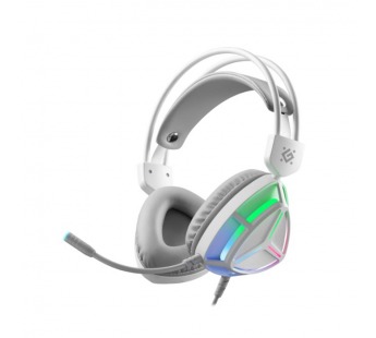 Гарнитура игровая DEFENDER Prism белый, RGB, провод 2 м (1/12)#2124077
