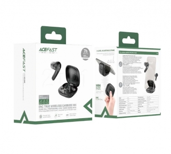 Беспроводные наушники Bluetooth Acefast W4 (TWS, вакуумные, активное шумоподавление) Черный#2133681