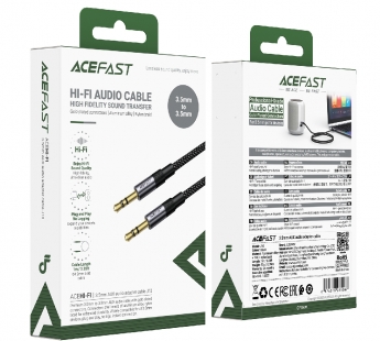 Аудиосоединитель Acefast J10 AUX 3,5мм-3,5мм, 1м черный#2124668