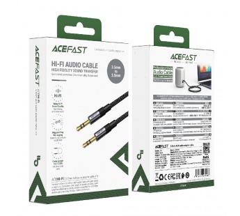 Аудиосоединитель Acefast J10 AUX 3,5мм-3,5мм, 1м черный#2127311
