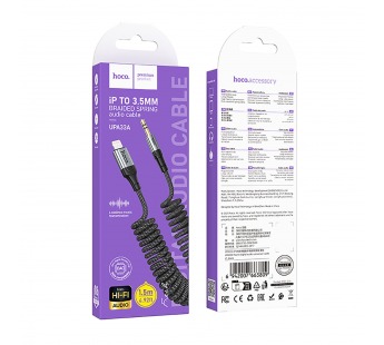 Кабель Lightning - 3.5mm Hoco UPA33A Nuevo 100см   (black) (241485)#2125323
