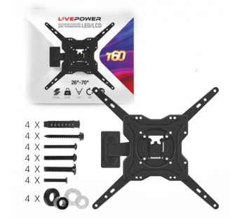 Кронштейн для LED/LCD телевизоров LP-T60 настенный поворотно-наклонный 26"-70" (черный#2125531