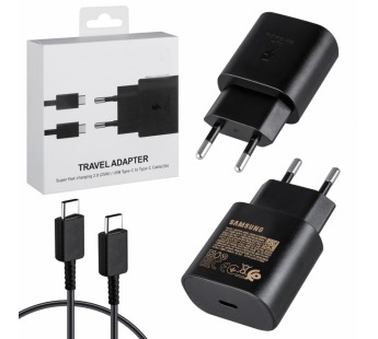 Сетевой адаптер питания Samsung USB-C 25W + кабель Type-C (черный)#2125518
