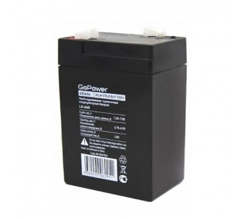 Аккумулятор свинцово-кислотный  6V,  6,0 Ah LA-660 в картонной упаковке "GoPower"#2125590