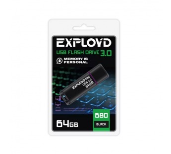 USB 3.0  64GB  Exployd  680  чёрный#2125572