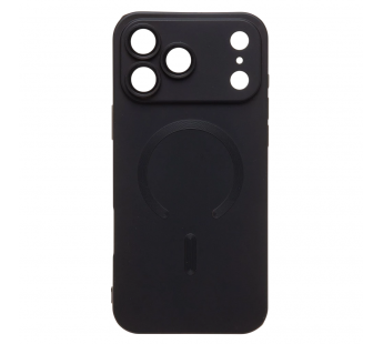 Чехол силиконовый iPhone 17 Pro Max матовый с MagSafe черный#2126568