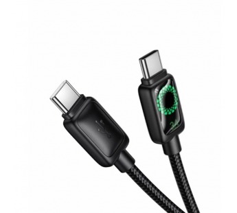 Кабель Type-C - Type-C Hoco U146 (3A, 60W, PD, оплетка нейлон, 1.2 м) Черный#2134907