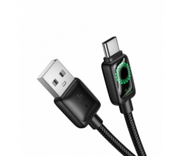 Кабель USB - Type-C Hoco U146 (3A, 36W, оплетка нейлон, 1.2 м) Черный#2134899