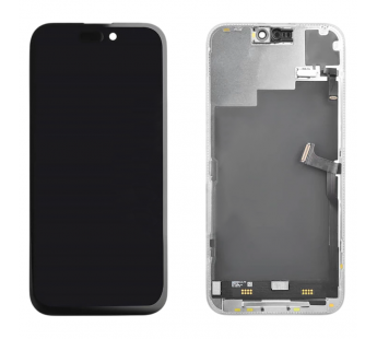 Дисплей для iPhone 15 Pro Max + тачскрин черный с рамкой 100% (REF) с датчиком#2146544