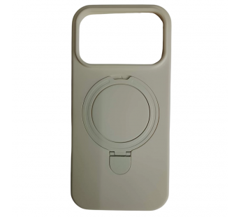 Чехол силиконовый iPhone 17 Pro MagSafe цветной с кольцом белый#2128921