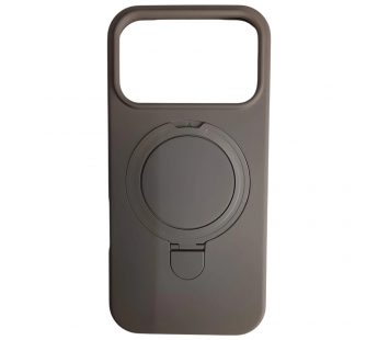 Чехол силиконовый iPhone 17 Pro MagSafe цветной с кольцом серый#2128920