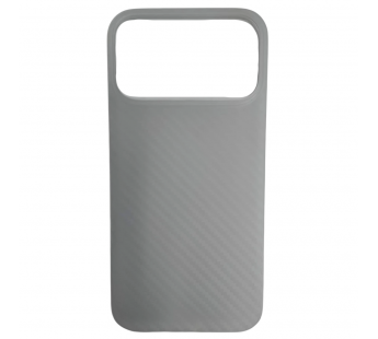 Чехол пластиковый iPhone 17 Pro Max карбон белый#2128918